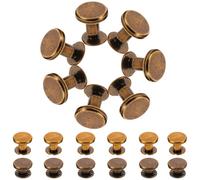 HOODANCOS Belt Harness Nail Rivets Copper 30 Pcs Flat Head Rivet Screws Lightweight Environmentally Friendly for Leathercraft and Notebook DIY Projects