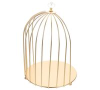 HOODANCOS Bird Cage Cake Stand Gold Single-layer Elevated Dessert Display Rack Multi-function Makeup Organizer for Wedding Tabletop Cake Supply and Cosmetic Holder