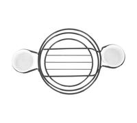 HOODANCOS Black Iron Round Snack Basket with Double Handles Versatile Bread and Fruit Serving Tray Fry Basket for Kitchen Suitable for Snacks and Fried Foods