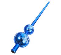 HOODANCOS Blue Gourd Christmas Tree Topper Blue Snowflake Ball Xmas Tree Topper Finial Lightweight Decorative for Holiday Home Party Seasonal Christmas Ornaments