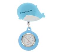 HOODANCOS Blue Silicone Clip on Watch Nurse Pocket Watch with Larger Dial and Retractable Design for Nurses and Doctors Glow the Dark for Professionals