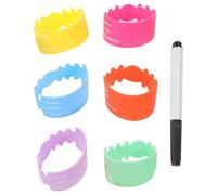 HOODANCOS Bottle Silicone Label Sleeves with Pen Writable Heat Insulation Covers for Daycare and Kindergarten Color-Coded Antislip Name Bands Protect Feeding Bottles for Boy Girl