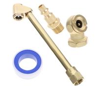 HOODANCOS Brass Air Chuck Kit with Closed Ball Tire Inflator Attachment Quick Connect Fitting Set for Air Compressors Corrosion-resistant Tire Valve Inflator for Commercial and Industrial