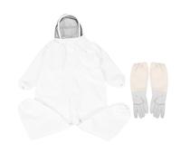HOODANCOS Breathable Thickened Beekeeping Suit with Gloves Ventilated Protective Jacket for Beekeepers Full Body with Integrated Veil for Safe Hive Management and Use