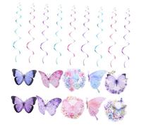 HOODANCOS Butterflies Themed Hanging Swirl Banners Lightweight Spring Party Decorations for Shower Tea Party Classroom Easy to Install Creative Colorful Ornaments