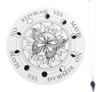 HOODANCOS Butterfly Charming Set Board Pendulum Natural with Stone Wooden for Craft, Exorcise Ghosts and Aid Decision-making Carved Meditation Ornament Witch Home Use for Beginners