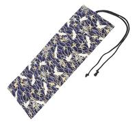 HOODANCOS Canvas Pencil Roll Up Case with 48 Slots, Large Capacity Cotton Pen Wrap Organizer, Blue Winter Bamboo Crane Pattern, Portable Pencil Storage Pouch for Students and Artists