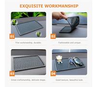 HOODANCOS Car Non Slip Dashboard with Rhinestone Interior Adornment Washable and Reusable PVC Grip Mat for Phone and Items Resistant Auto Panel Slip Mat for