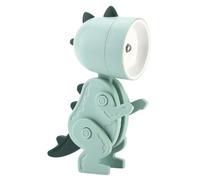 HOODANCOS Cartoon Dinosaur Night Lamp LED Bedroom Night Light Adjustable Head and Body Position, Light Green PVC Decorative Nightlight for Office and Home