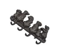 HOODANCOS Cast Iron Dog Shape Hook Heavy Duty Animal Wall Hook for Coats Keys Hats Rustic European Style Black Pastoral Decor for Wood Tile Walls