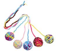 HOODANCOS Cat Wool Bell Toy Ball Set 5pcs, Gradient Color Soft Wool Yarn Cat Teaser Balls with Bell, Interactive Indoor Kitten Toys for Play and Exercise