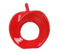 HOODANCOS Ceramic Apple Figurine Sculpture Decorative Ornament for Home and Office Tabletop Red Porcelain Craft Adornment with Creative Design for Living and Study Decor