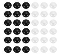 HOODANCOS Ceramic Flat Go Chess Stones Set 36Pcs (18 White + 18 Black) Glass Go Beads for Home and School