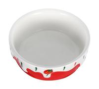 HOODANCOS Ceramic Guinea Pig Food Bowl with Anti-tip Design, Multifunctional Small Animal Feeder and Hay Food Feeder, Pet Feeding Basin for Guinea Pigs and Chinchillas, Cute Red Animal
