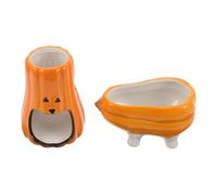 HOODANCOS Ceramic Pumpkin Shaped Hamster Water Bottle Stand and Shelter Dual-function Water Dispenser and Hideout for Small Animals Including Mice Rats Guinea Pigs Stable Playful Design for