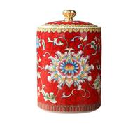 HOODANCOS Ceramic Tea Storage Jar for Loose Tea Leaves with Sealed Storage and Elegant Red Design Classic Stylish Tea-leaf Canister at Home