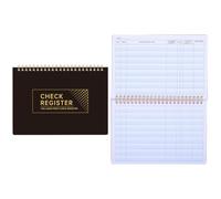 HOODANCOS Check Register Book for Home and Managing Deposits or Account Tracking 2pcs Spiral Binding, 60 Pages Transaction Records Log Notebook Personal Checkbook Office