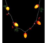 HOODANCOS Christmas Bell LED Lamp String Red Berry and Pine Needle Design, Festive Hanging Xmas Lights String for Home and Party Decoration