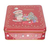 HOODANCOS Christmas Tinplate Box for Xmas Candy and Biscuit Storage Lightweight Decorative Cookie Container with Sealing Practical Holder for Holiday Treats and Party Favors