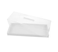 HOODANCOS Clear Acrylic Rectangular Cake Tray with Removable Dome Lid Lightweight Dessert Plate for Bakery Countertop Display Pastries Cakes Presentation Easy-Clean Design for Family Events