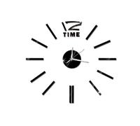 HOODANCOS Clock Metal with Wall Large Movement Modern DIY Frameless Silent and Mirror Surface, Black Acrylic Decorative Wall Sticker for Decor Dining Room and Bathroom Home