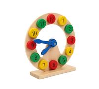 HOODANCOS Colorful Wooden Building Blocks Clock Educational Puzzle for Montessori Learning Enhances Motor Skills Logic and Problem Solving Cognitive Shape Assembly Blocks Random Color