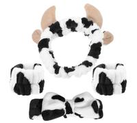 HOODANCOS Cow Print Flannel Headband Bow, Soft and Comfortable Wearing Hair Accessory for Women, Lightweight Chic Design to Take a Quick Bath or Brush Your Teeth