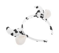 HOODANCOS Cow Print Skincare Headband Soft Comfortable Cow Horn Ears Hair Accessory for Face Washing and Costume Parties Cute Kawaii Style for Women