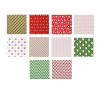 HOODANCOS Craft Fabric Bundle 20pcs Christmas Patchwork Quilting Squares Fat Quarter Bundle Fabric Checkered Towel Sewing Quilting Craft