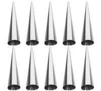 HOODANCOS Cream Horn Molds Practical and Easy to Maintain for Croissant Baking 10pcs Stainless Steel Cone Shaped Tubular Shaped Pastry Roll Moulds Suitable for Home and Professional Use