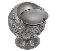 HOODANCOS Creative Metal Spherical Ashtray with Lid for Desktop Use, Retro Design to Prevent Smell Diffusion, Household Ornament for Cigarettes and Living Room Decoration