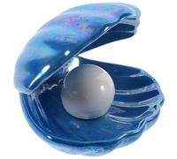 HOODANCOS Creative Pearl Shell Night Lamp Ceramic Shell-Shaped Bedside Light for Bedroom Decor Lovely Atmosphere Light Ornament for Indoor Desktop Party and Gathering Dreamy Blue Ceramic