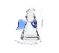 HOODANCOS Crystal Angel Figurine Heart-shaped Sculpture for Home Table Decoration Blue Glass Angel Ornament Gift for Versatile Placement for Entryway and Living Decor
