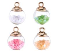 HOODANCOS Crystal Balls Glass 30pcs Green Pendant Charm with Small Hole Odorless Stylish Beads Color for Making Bracelets and Key Chains DIY Jewelry Accessories