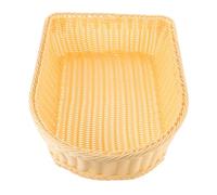 HOODANCOS Decorative Handwoven Storage Basket Natural Woven Sundries Organizer for Kitchen Bathroom Living Multifunctional Rustic Storage Box in Light Yellow