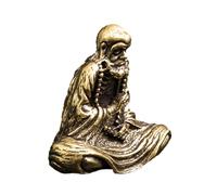 HOODANCOS Delicate Brass Bodhidharma Sculpture Sturdy Non-fading Buddha Decor for Home Office Tabletop Decoration