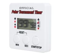 HOODANCOS Digital Poker Timer Countdown Clock for Dealer with 99 Minutes 59 Seconds Capacity, White Plastic Compact Design, Practical Electronic Interval Timer for Poker Tournaments
