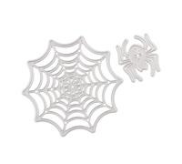 HOODANCOS DIY Carbon Steel Spider Web Cutting Dies for Scrapbooking, Embossing Stencil Template Mold, Silver Halloween Craft Die Cuts for Album and Card Making