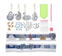 HOODANCOS DIY Diamonds Key Ring DIY Diamond Picture Key Chain Resin Swan Shape Special and Attractive Appearance Design Hanging Ornament Decorate Backpacks Your Families Or Friends