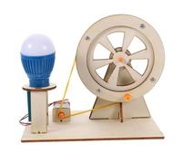 HOODANCOS DIY Hand Cranking Generator Science Kit for Educational Wooden Electricity Experiment Developmental Skills Hands Learning Fun Stem Activity for Boys Random Color