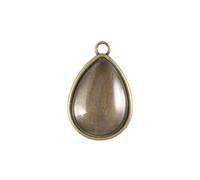 HOODANCOS Diy Pendant Trays Glass Dome Tiles Water Drop Shape 18x25mm Alloy Setting Base for Jewelry Making Crafts Accessories Uk