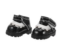 HOODANCOS Doll Flat Shoes Black Lightweight Doll Footwear Flats for Dollhouse Dress Up Costume Accessories Easy Swap Mini Princess Shoes