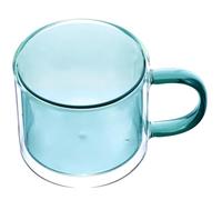 HOODANCOS Double-Layer Glass Coffee Mug with Handle 250ml Heat Insulated Cup for Hot and Cold Drinks Suitable for Home and Restaurant Use