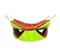 HOODANCOS Double Layer Plush Sugar Glider Nest Hammock Warm Sleeping Bed for Squirrels Small Pets Green Large Safe Material Cozy Resting Spot