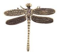 HOODANCOS Dragonfly Furniture Handles Brass Vintage Drawer Pulls Decorative Cabinet Knobs for Wardrobes Kitchen Cabinets Bookcases Jewellery Boxes 2.83In 1 Pack with Screw