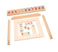 HOODANCOS Educational Wooden Dice Board Game for Numbers Skid Sorting for Player Party Entertainment and Early Math Learning Safe Smooth Surface Preschool Board Game