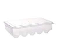 HOODANCOS Egg Carton Lid Lattices Plastic Egg Storage Container for Kitchen Counter Fridge Holder Storage