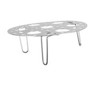 HOODANCOS Egg Steamer Rack Steaming Holder with 7 Holes Stainless Steel Lightweight Multifunctional Sturdy Silver Boiled Egg Rack for Kitchen Cooking