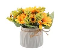 HOODANCOS Elegant Nordic Design Desktop Bonsai Decor with Realistic Craftsmanship, Small Potted Flower in Ceramic Vase for Modern Living Space and Low Maintenance Home Decor