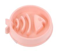 HOODANCOS Fish Bone Design Pet Slow Feeding Bowl Anti-choke Dog Cat Food Dish Plastic Slow Eater Training Bowl for Healthy Chewing and Easy Cleaning Pink